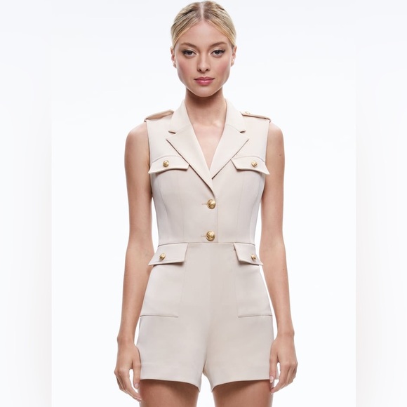 Alice + Olivia Phillis Utility Sleeveless Romper NWT 2 - Picture 5 of 9
